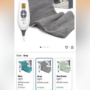 Gray Electric Heating Pad with Controller